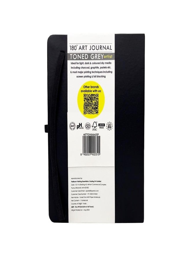 Art Essentials دفتر رسم فني من آرت إسينشالز، مقاس 180 درجة، 14.5 سم × 20.5 سم (A5)، 132 صفحة، ورق رمادي متوسط الحبيبات، وزن 120 غرام/متر مربع. - Image 5